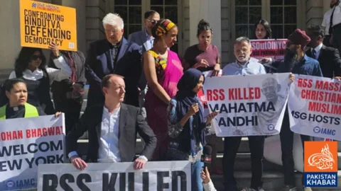 Protest Held in New York Ahead of RSS Chief’s Speech