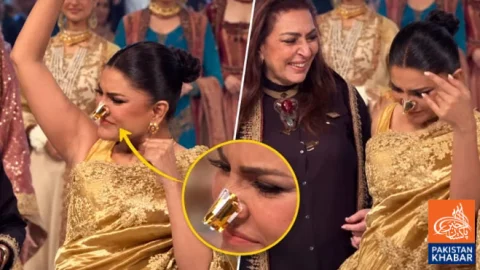 فیشن شو میں عفت عمر کے ساتھ دلچسپ واقعہ، ویڈیو وائرل ہونے پر ٹرولنگ